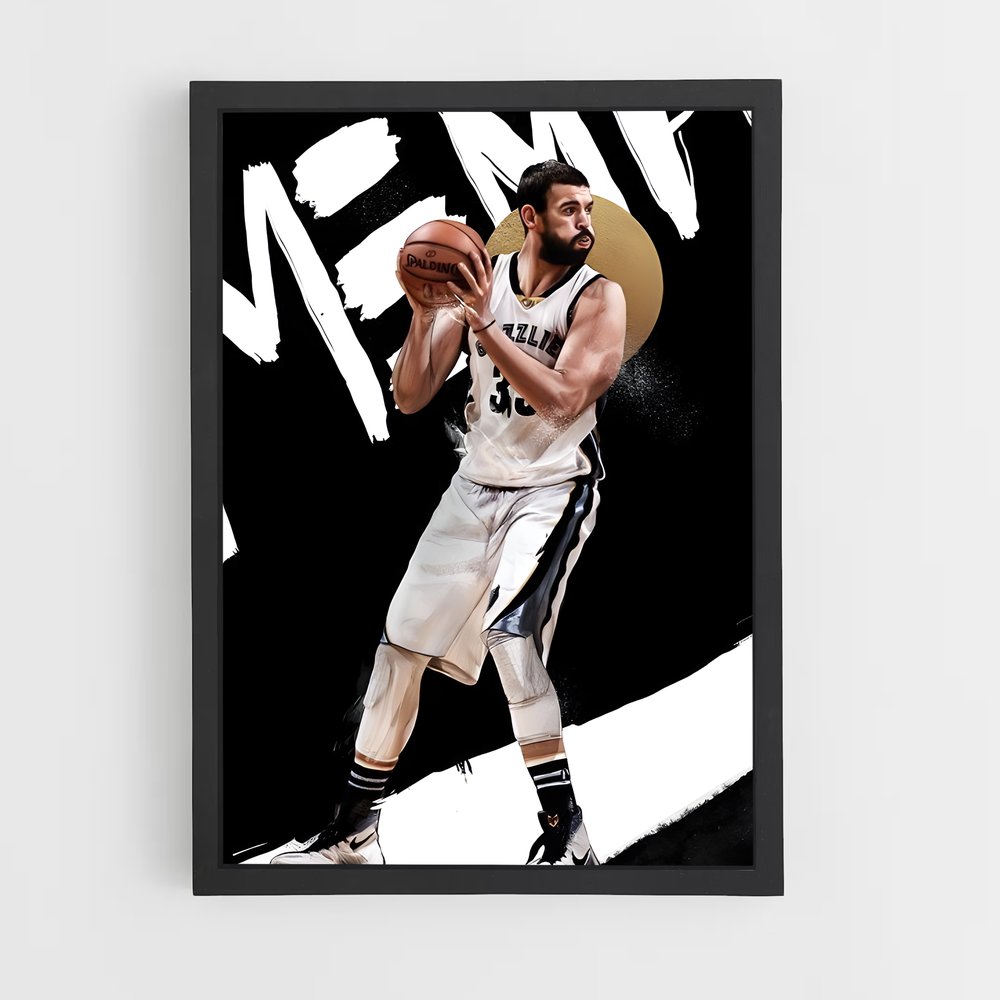 Poster Marc en Action – affiche Basketball (vue 2)